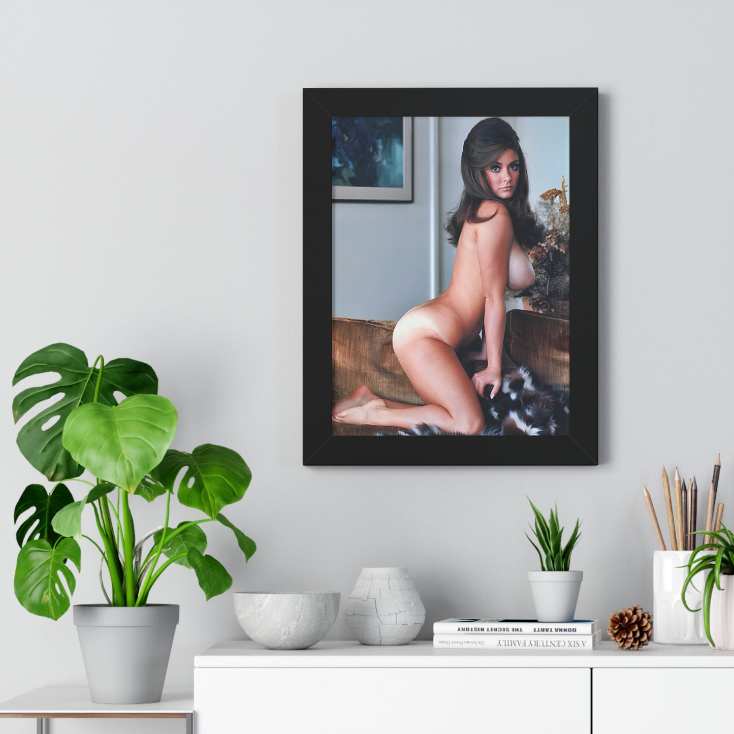 Framed Vertical Poster Playboy Playmate Cynthia Myers nude