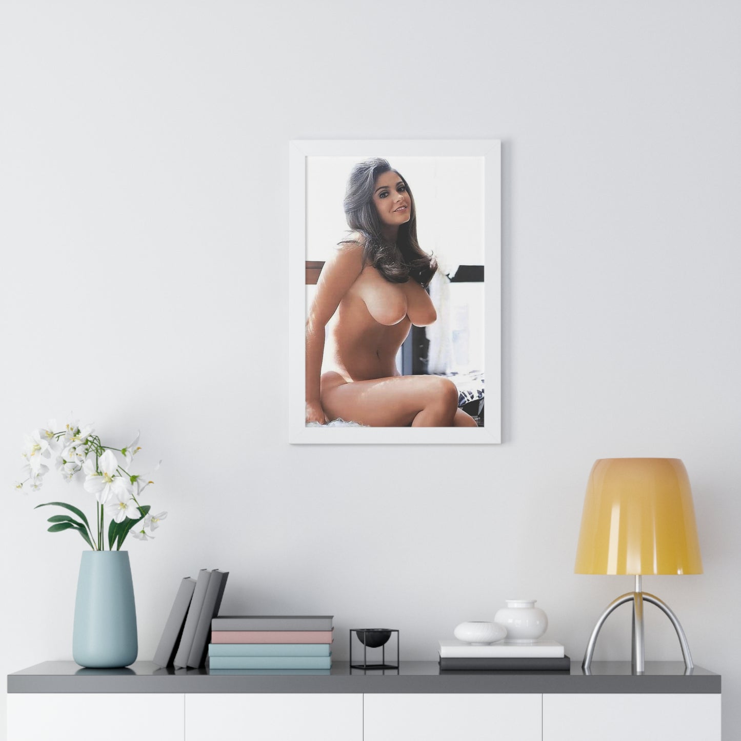 Framed Vertical Poster Playboy Playmate Cynthia Myers Nude