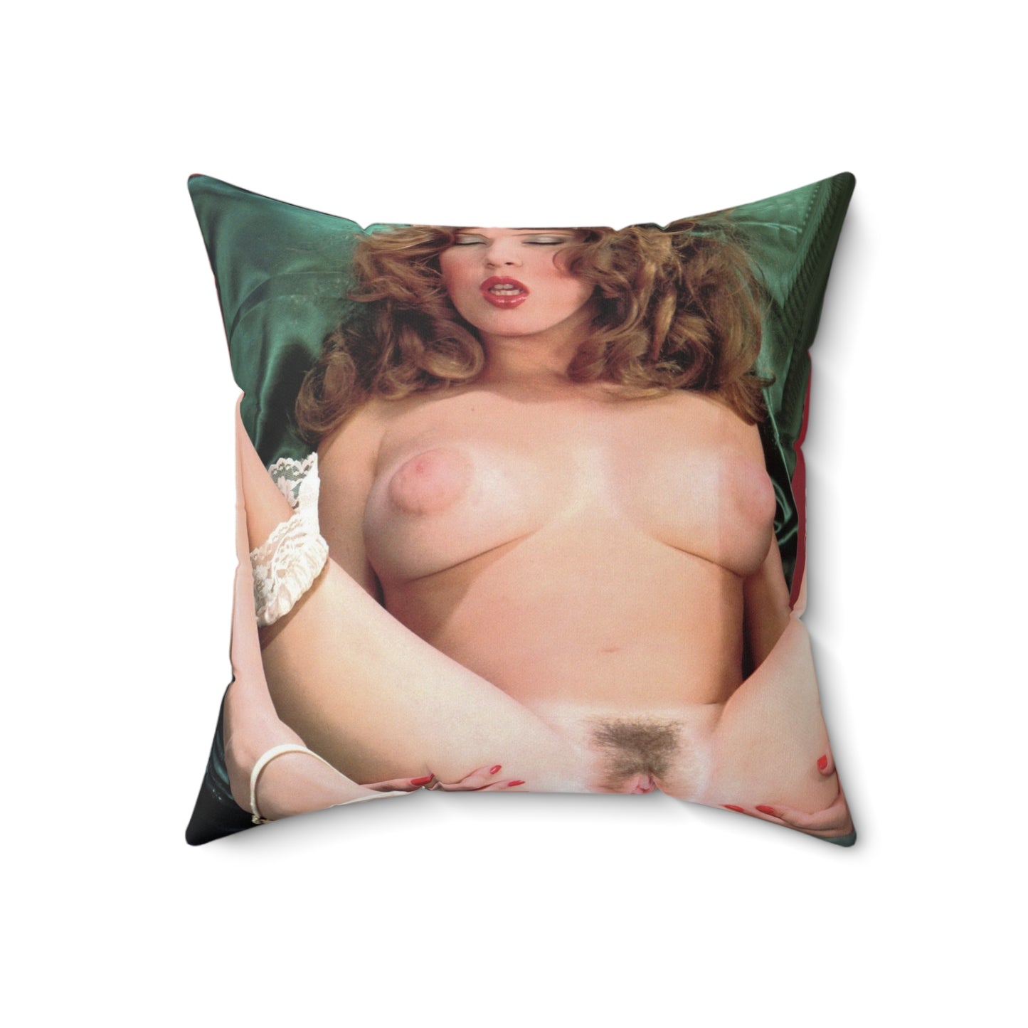 Spun Polyester Square Pillow Retro Porn Star Traci Lords Nude