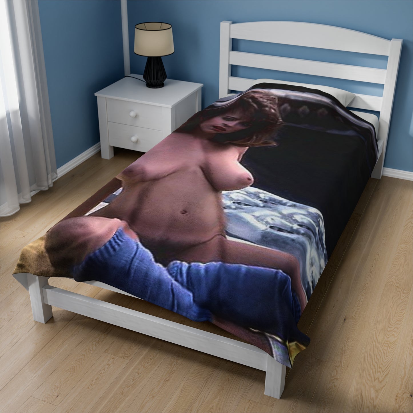 Velveteen Plush Blanket Retro Adult Star Christy Canyon Nude