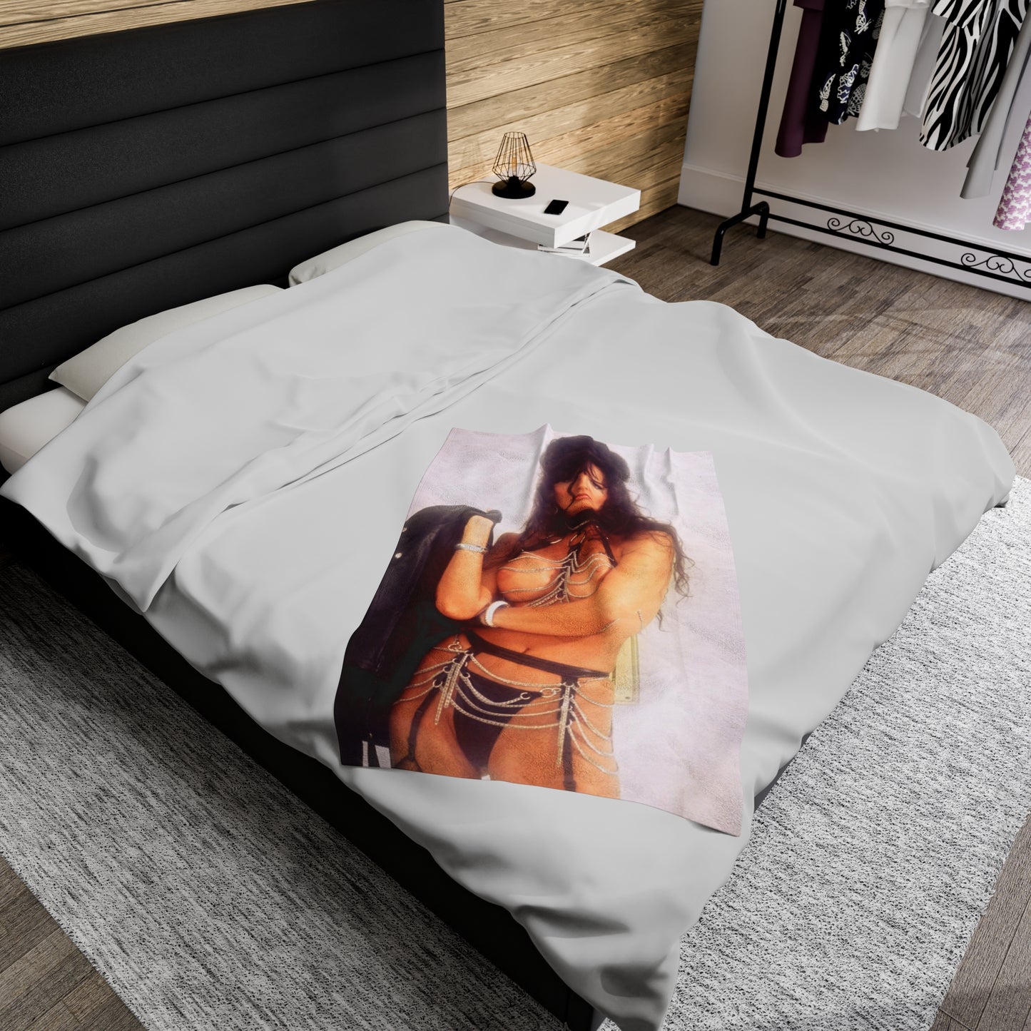 Velveteen Plush Blanket Retro Adult Star Julie Strain