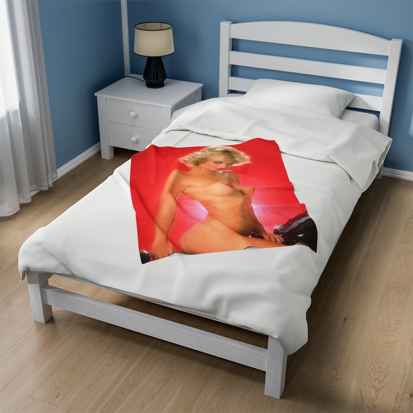 Velveteen Plush Blanket Retro 1980s Porn Star Amber Lynn