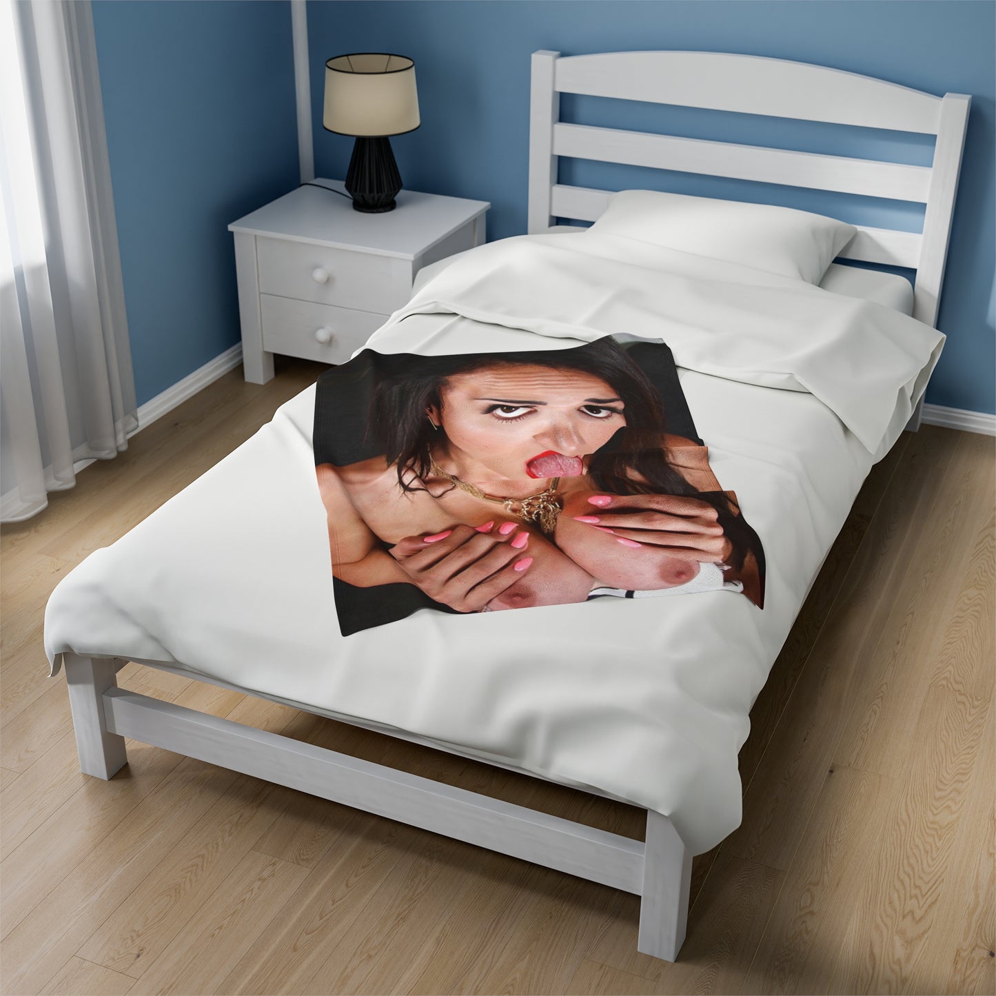 Velveteen Plush Blanket Cumshot Target Facial