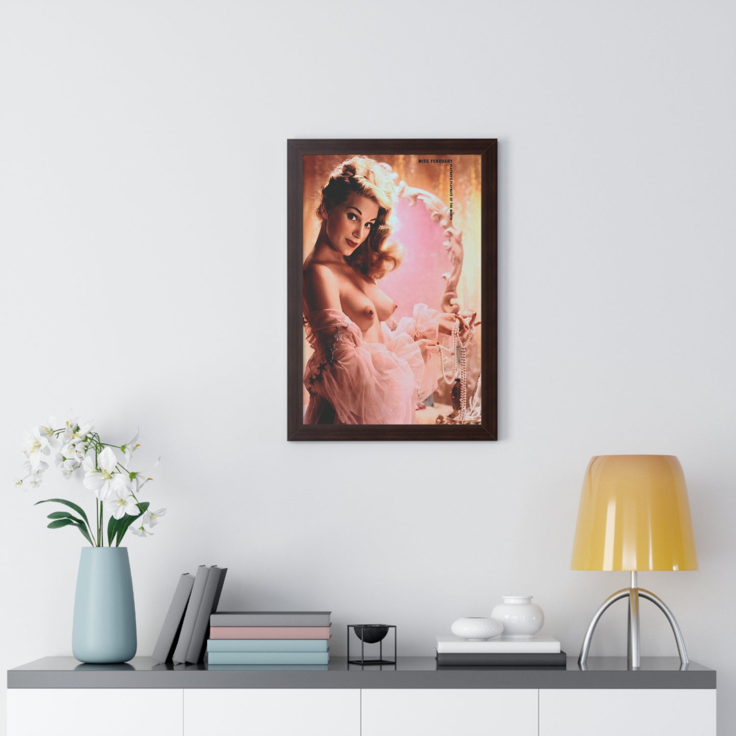 Framed Vertical Poster Playboy Playmate February 1954 Margaret Scott