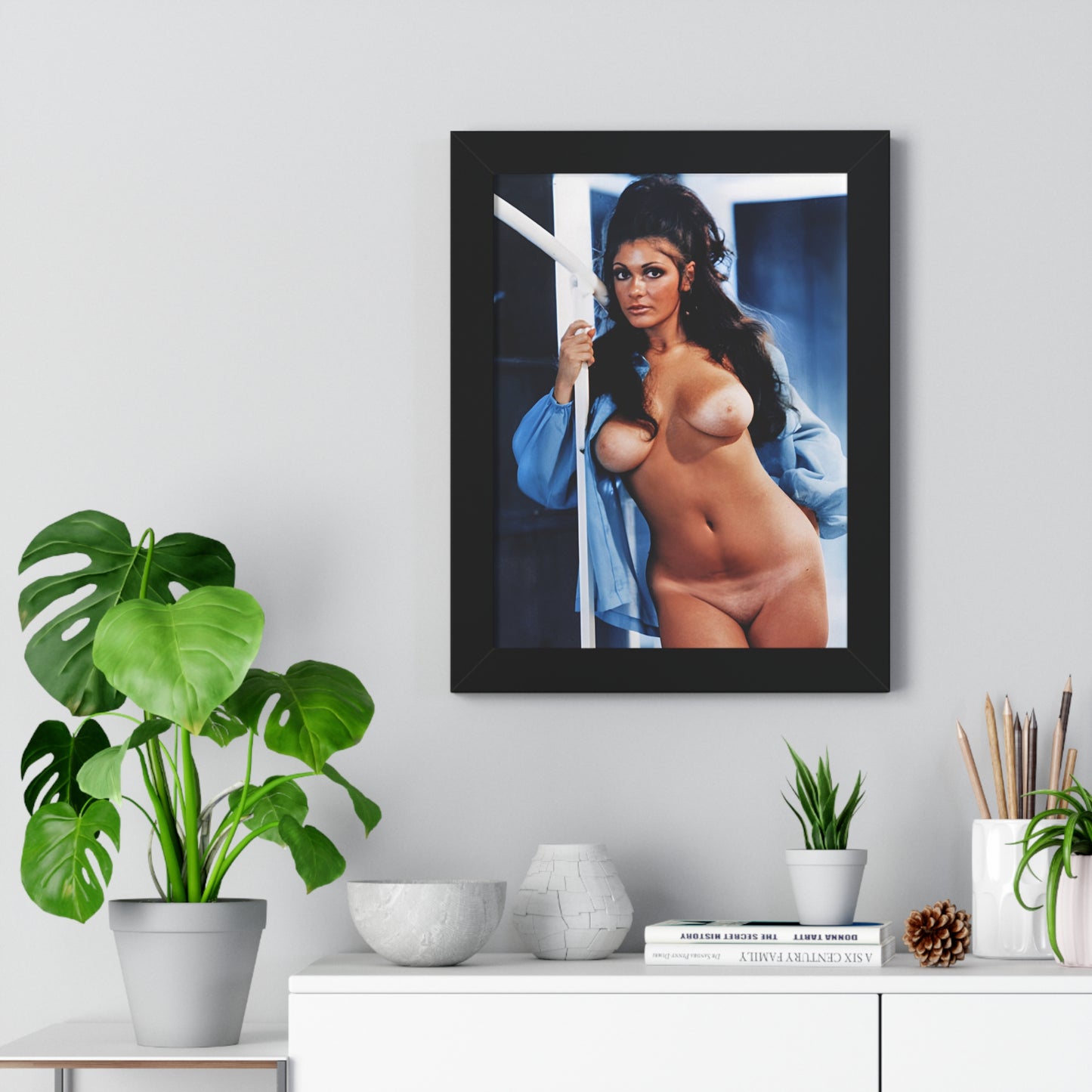 Framed Vertical Poster Playboy Playmate Cynthia Myers nude