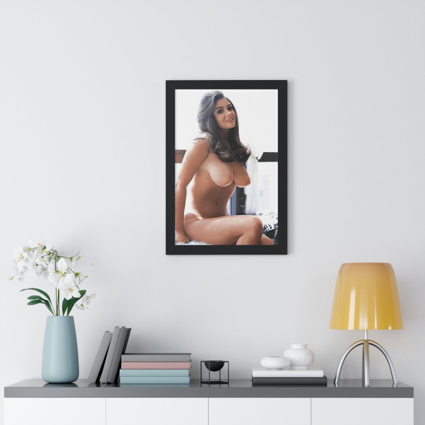 Framed Vertical Poster Playboy Playmate Cynthia Myers Nude
