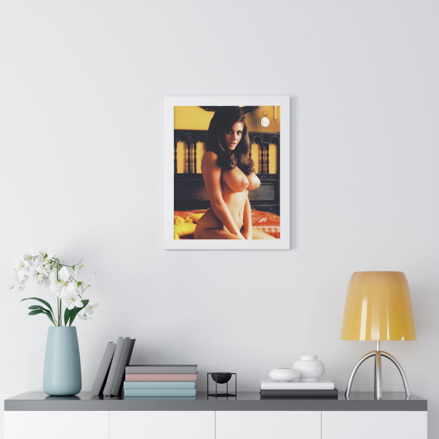 Framed Vertical Poster Playmate Cynthia Myers Nude