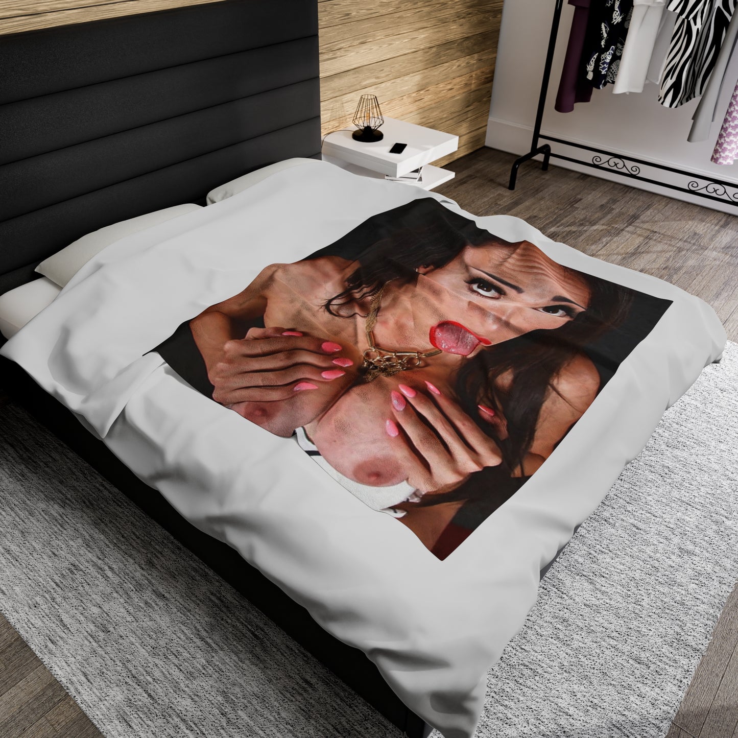 Velveteen Plush Blanket Cumshot Target Facial