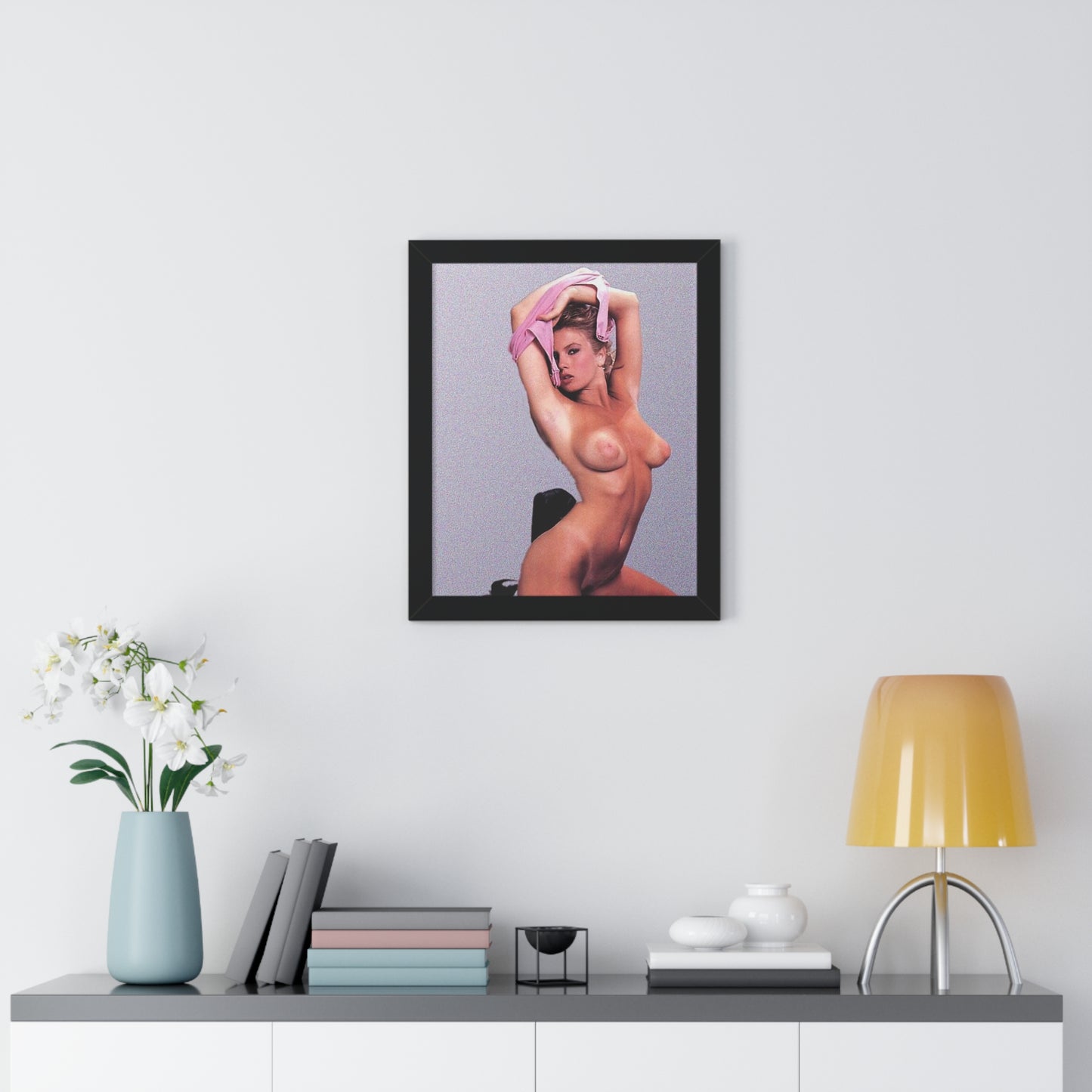 Framed Vertical Poster Retro Porn Star 80s