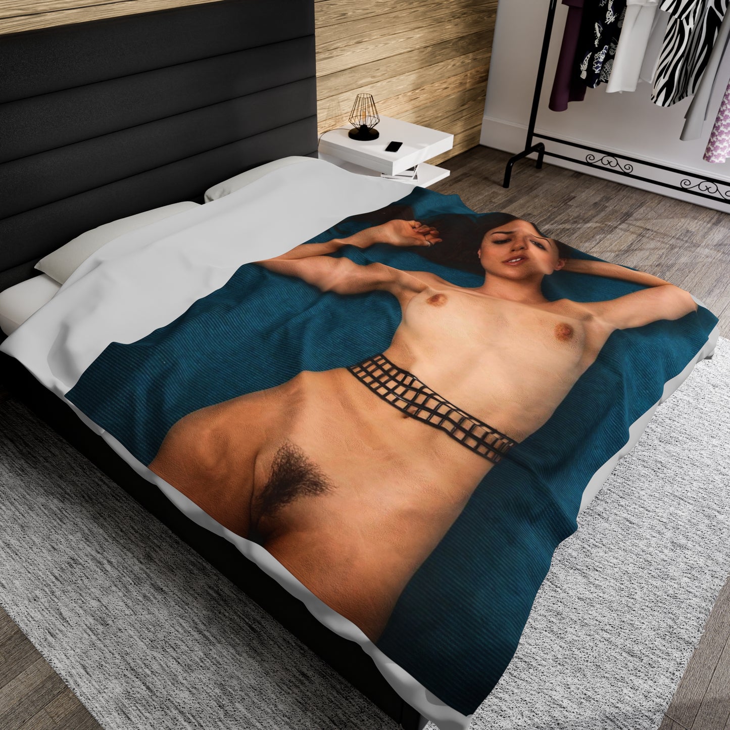 Velveteen Plush Blanket Adult Star Sasha Grey Nude