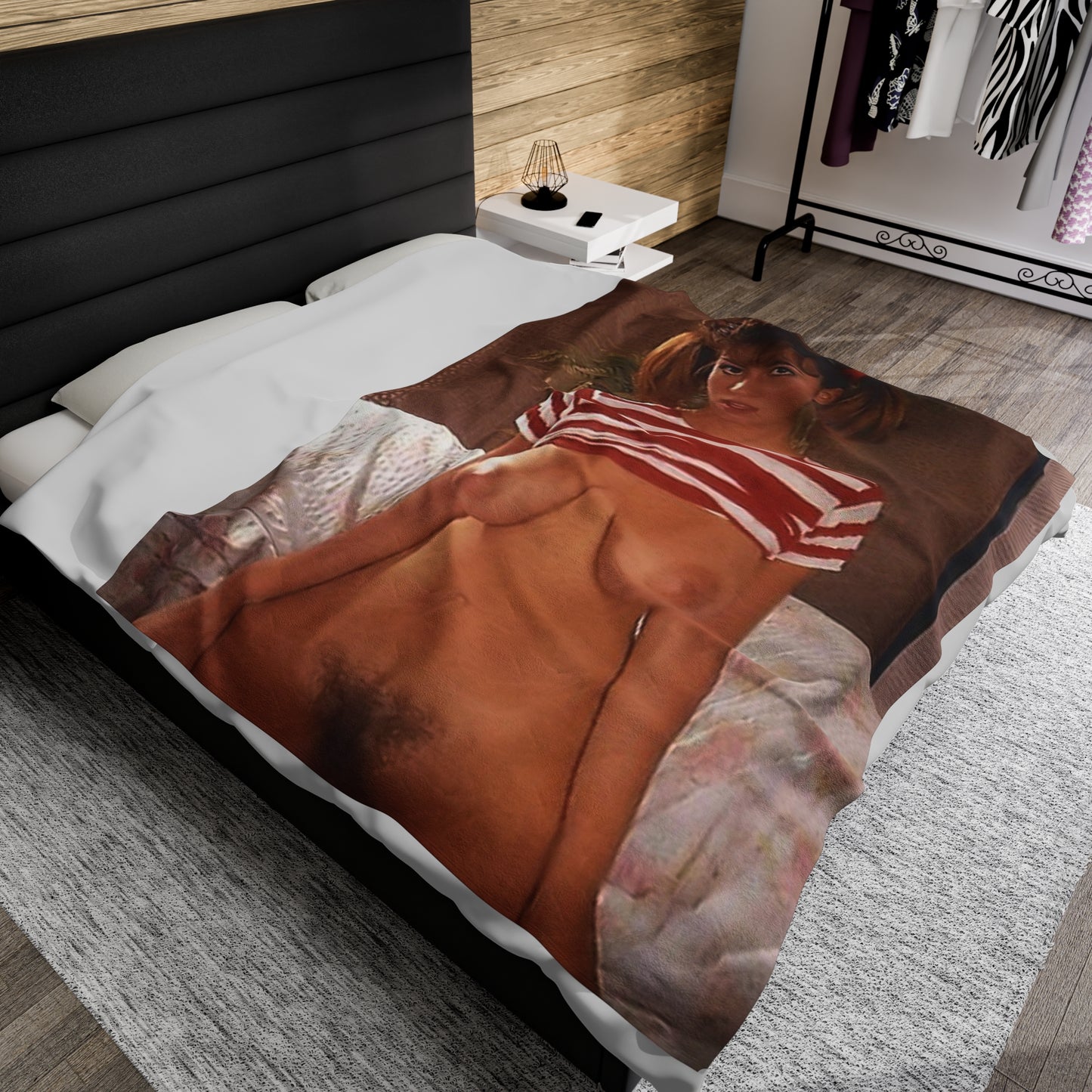 Velveteen Plush Blanket Retro Adult Star Christy Canyon Nude