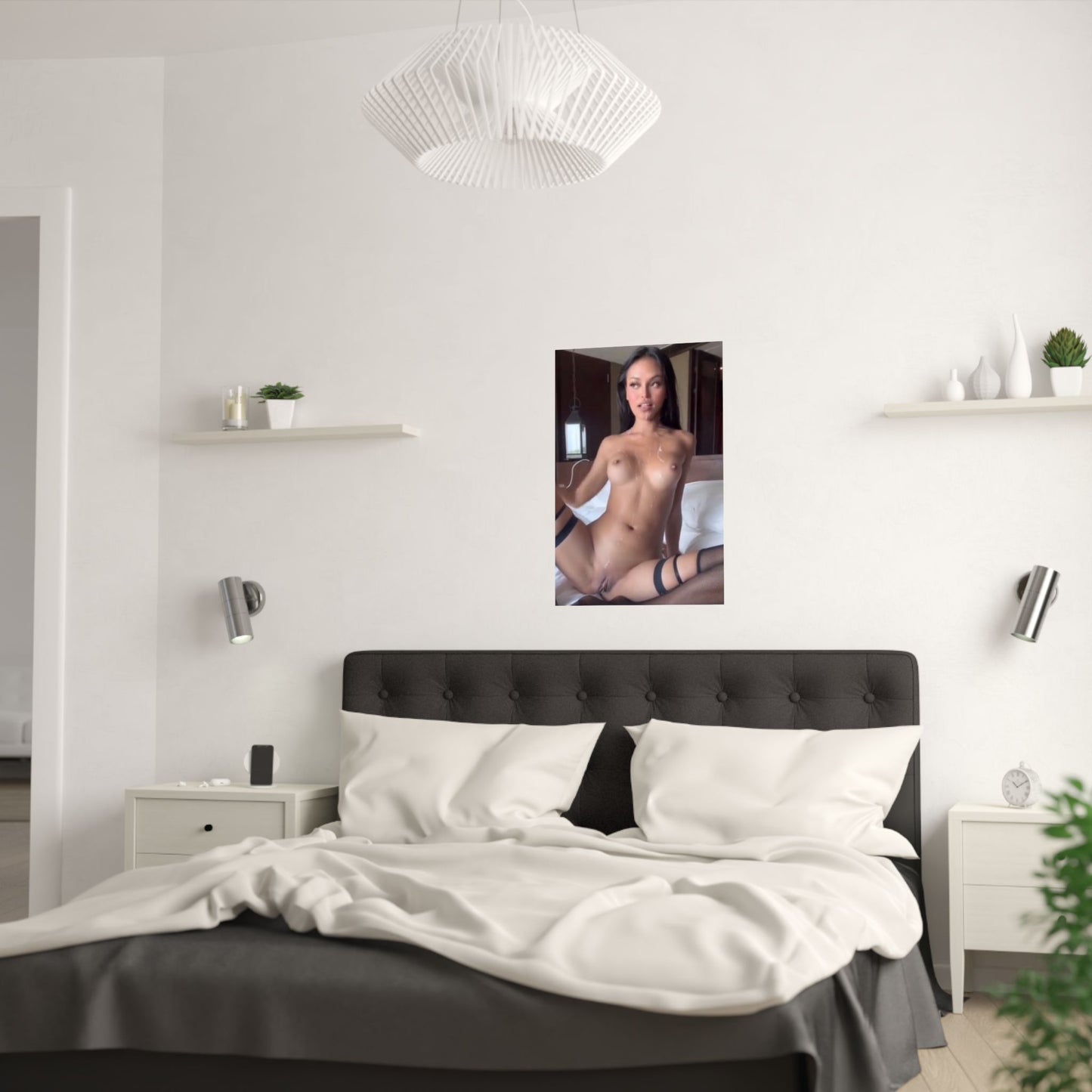 Satin Posters (210gsm) Sexy Asian Covered in Cum