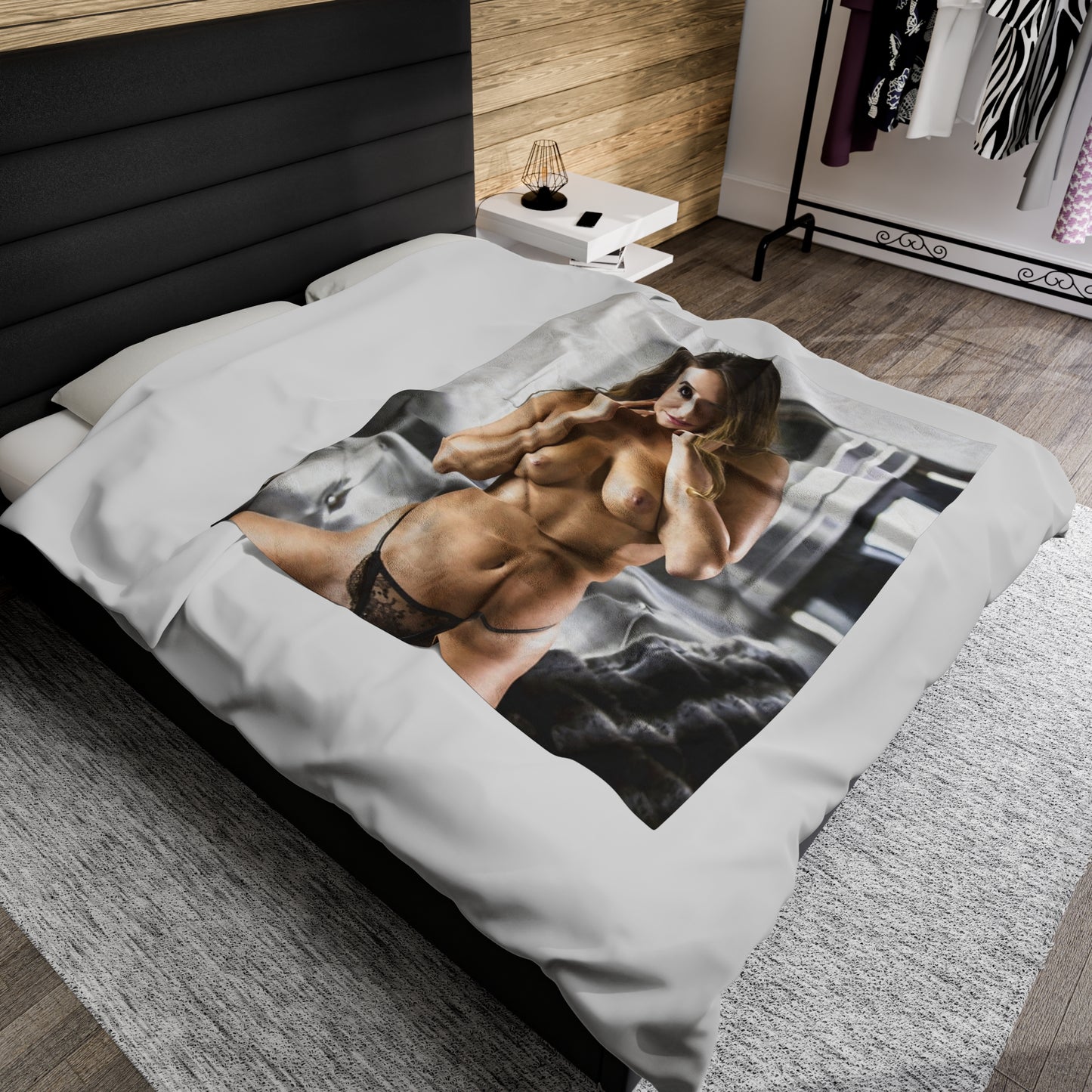 Velveteen Plush Blanket Eva Lovia Nude