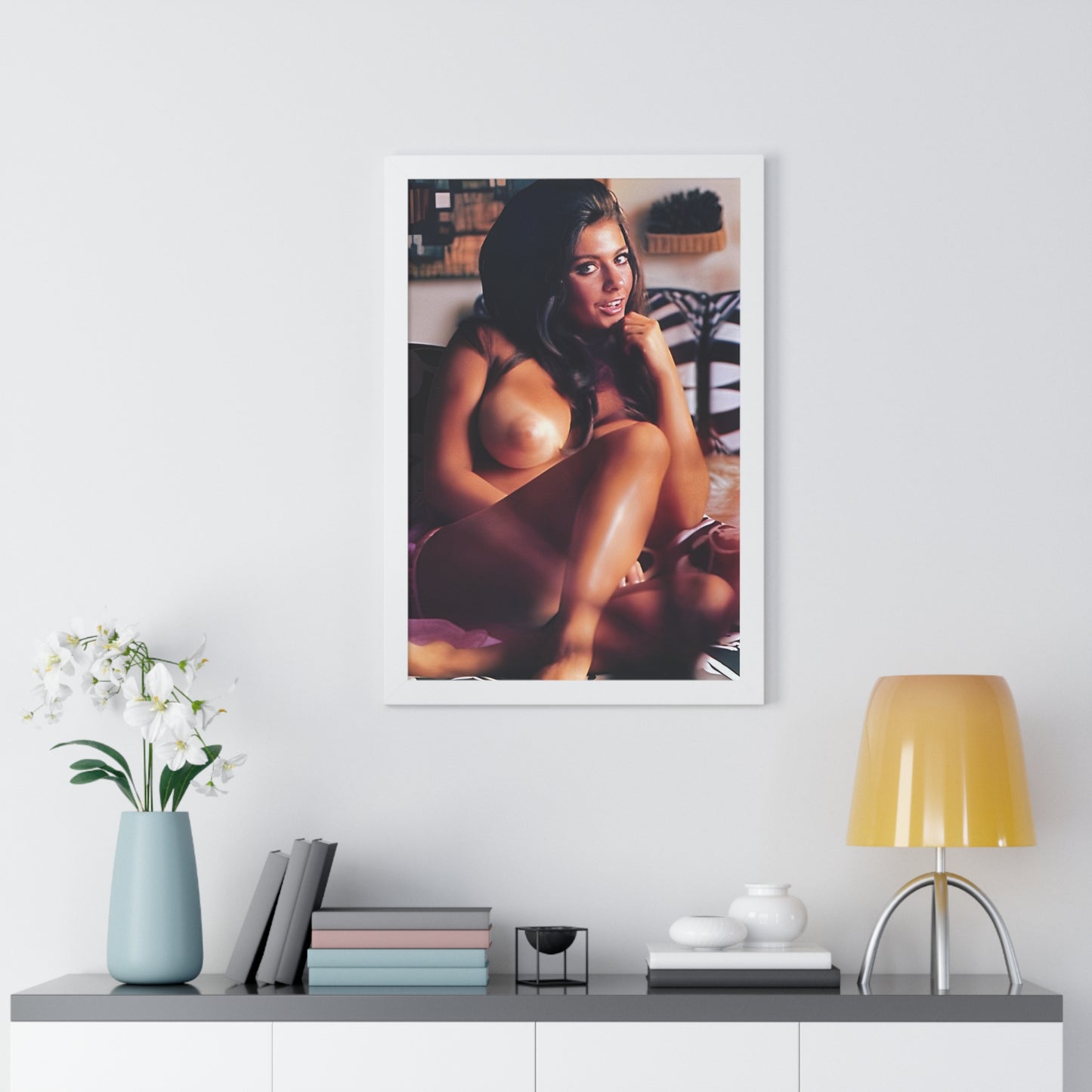 Framed Vertical Poster Playboy Playmate Cynthia Myers nude