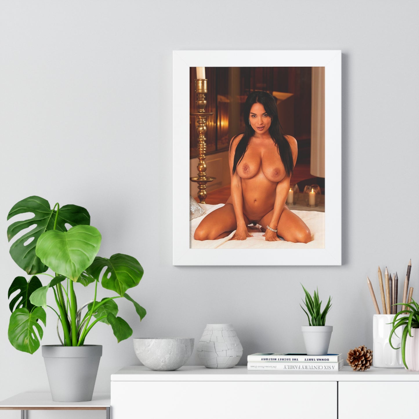 Framed Vertical Poster Pornstar Anissa Kate Nude