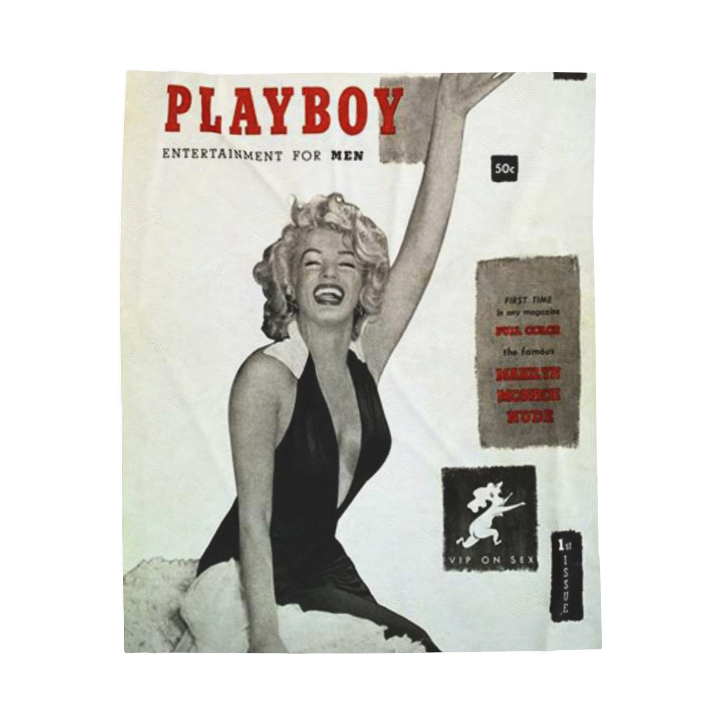 Velveteen Plush Blanket Playboy Cover December 1953 Marilyn Monroe