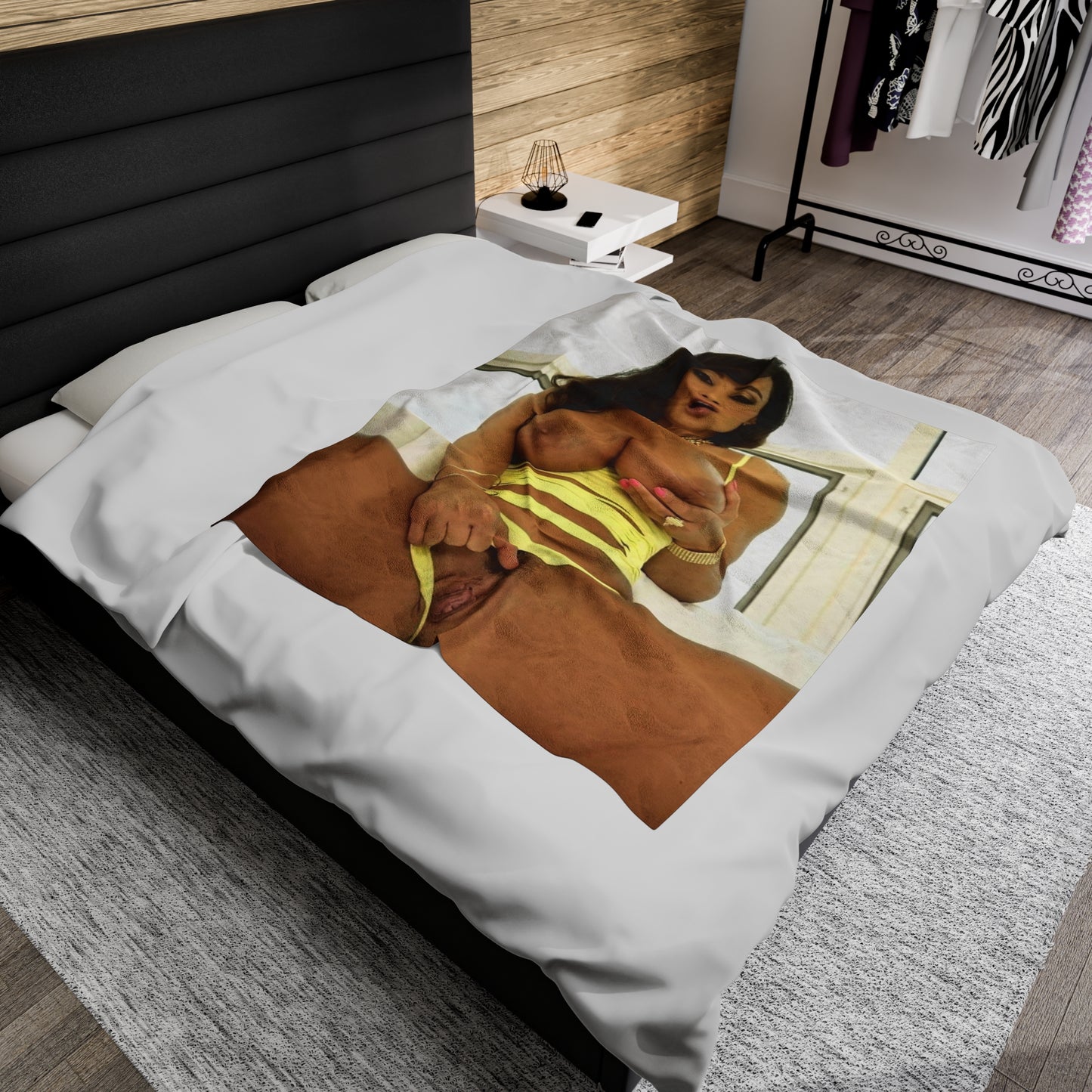 Velveteen Plush Blanket Lisa Ann Nude