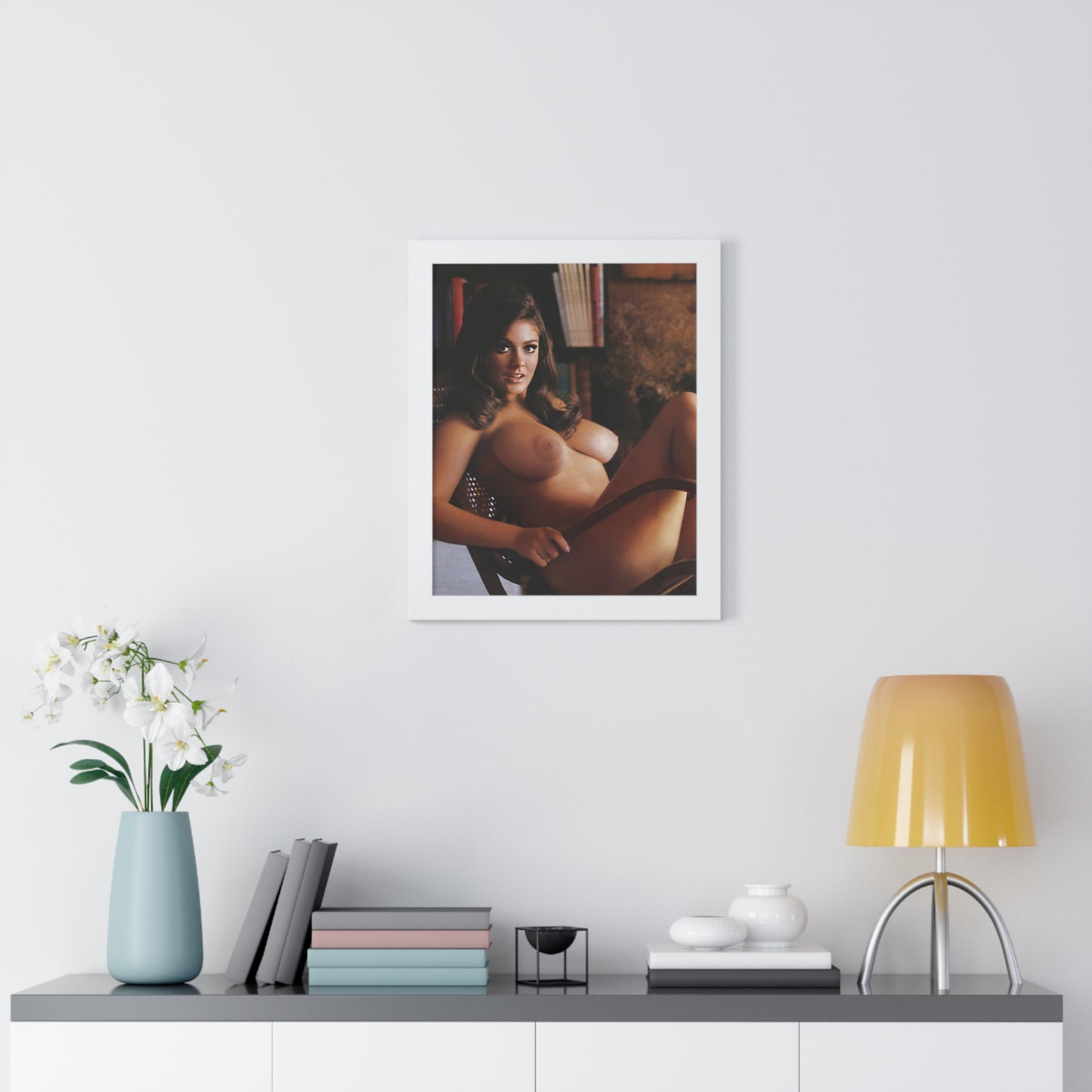 Framed Vertical Poster Playboy Playmate Cynthia Myers Nude