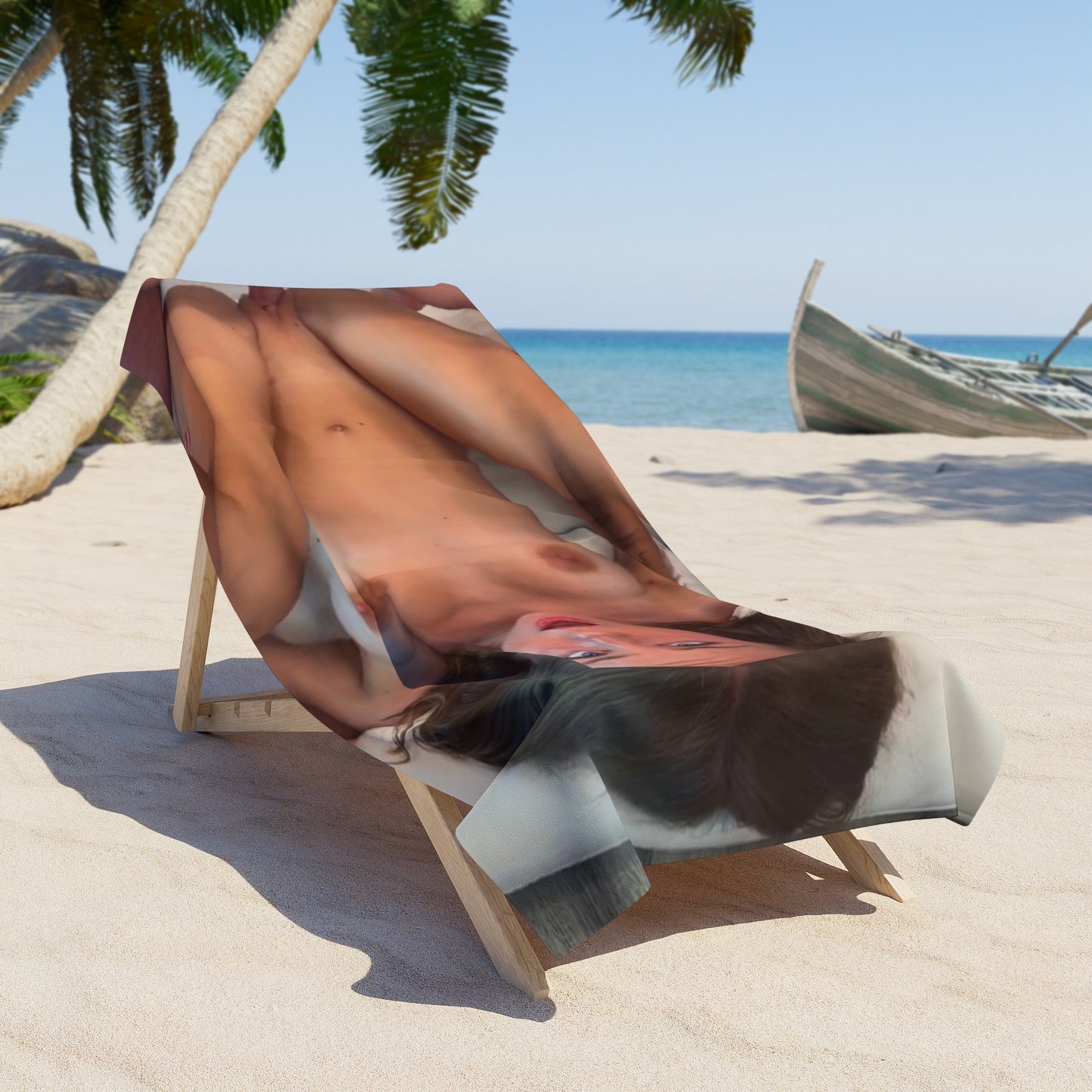 Beach Towel Cute Teen Pounded upside down Cumrag