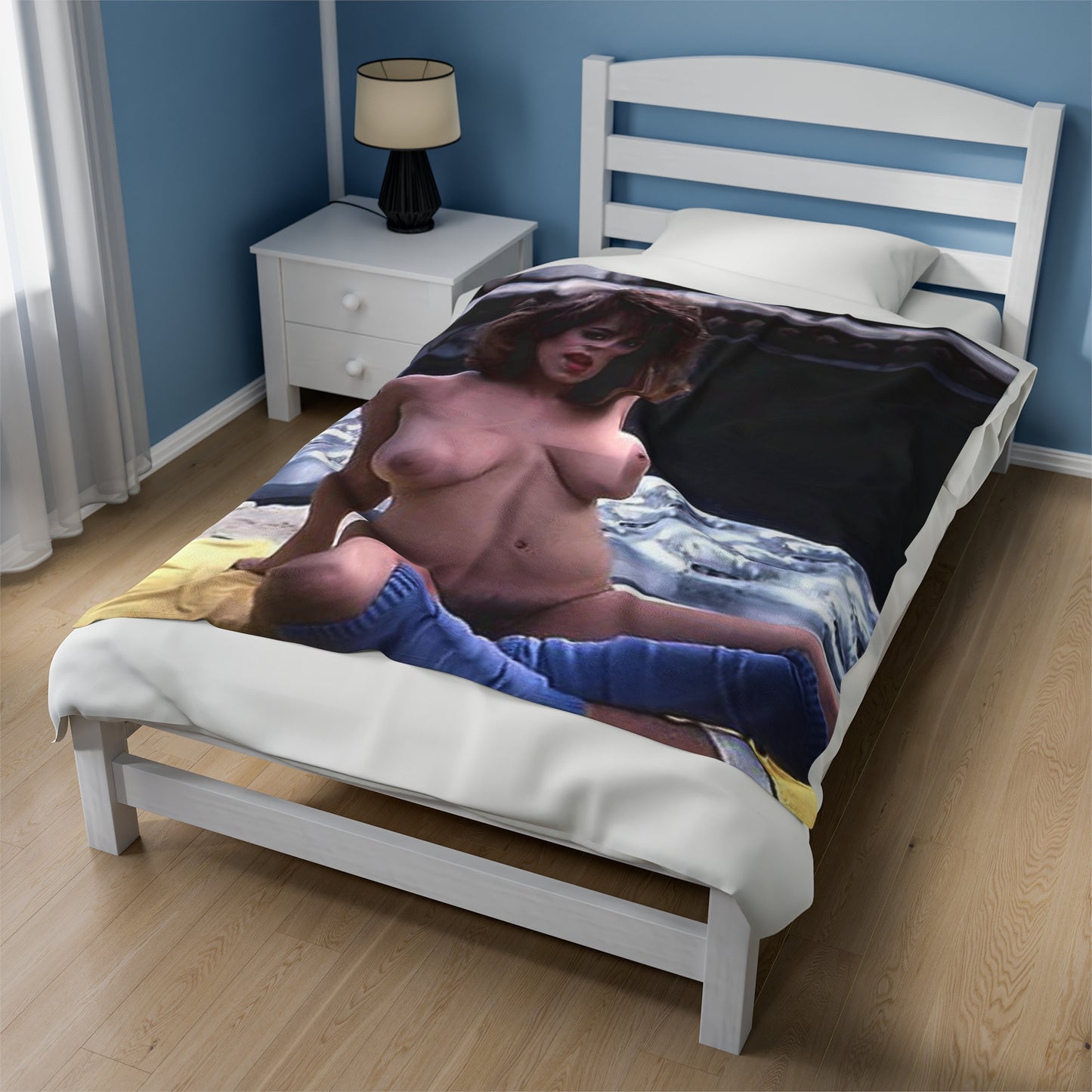 Velveteen Plush Blanket Retro Adult Star Christy Canyon Nude