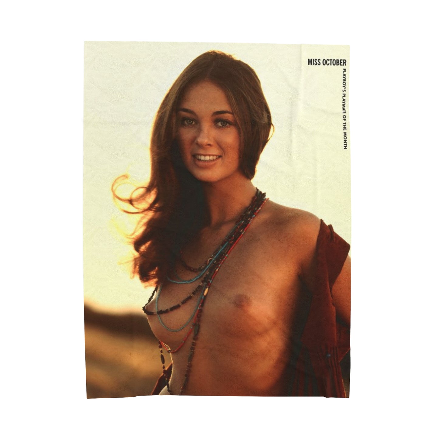 Velveteen Plush Blanket Playboy Playmate October 1971 Claire Rambeau