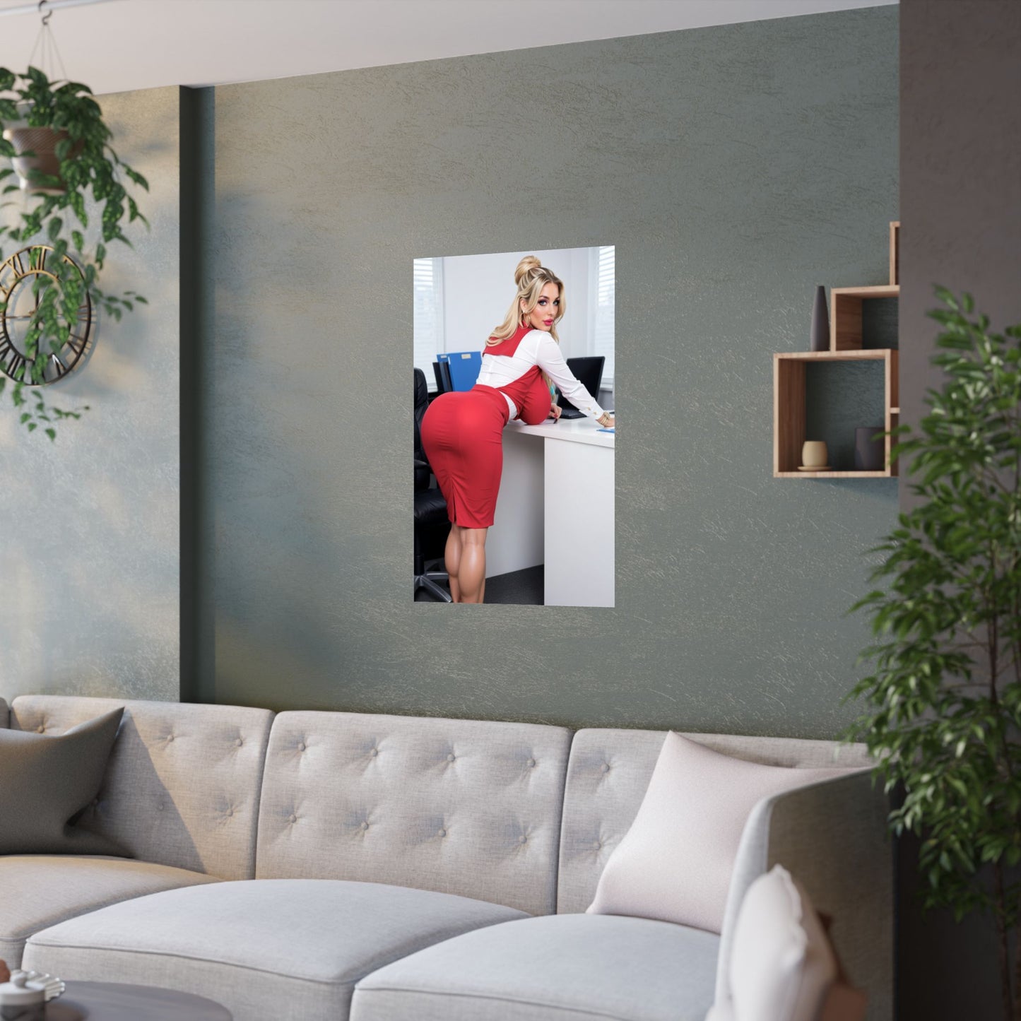 Satin Posters (210gsm) Bend Over Office Girl