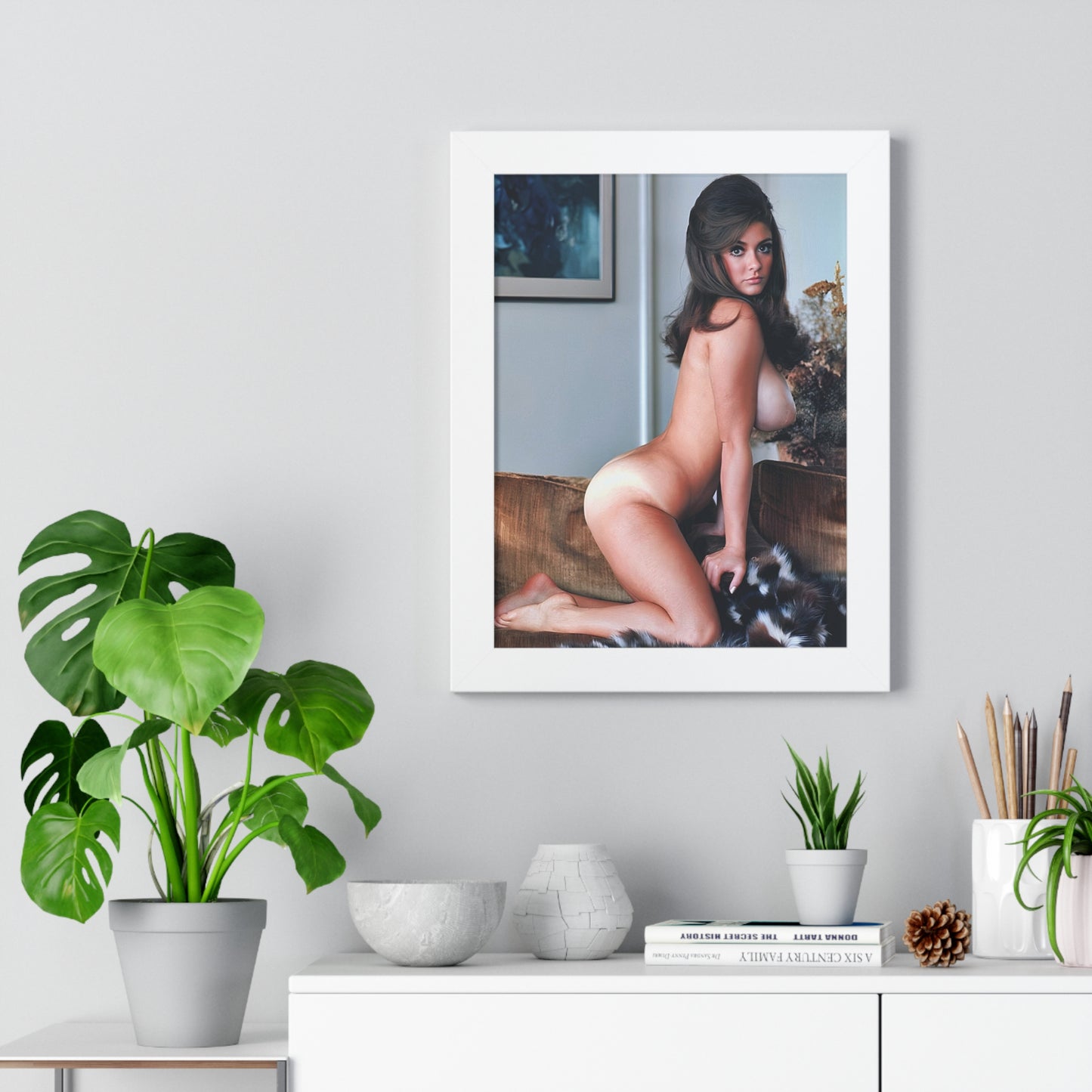 Framed Vertical Poster Playboy Playmate Cynthia Myers nude