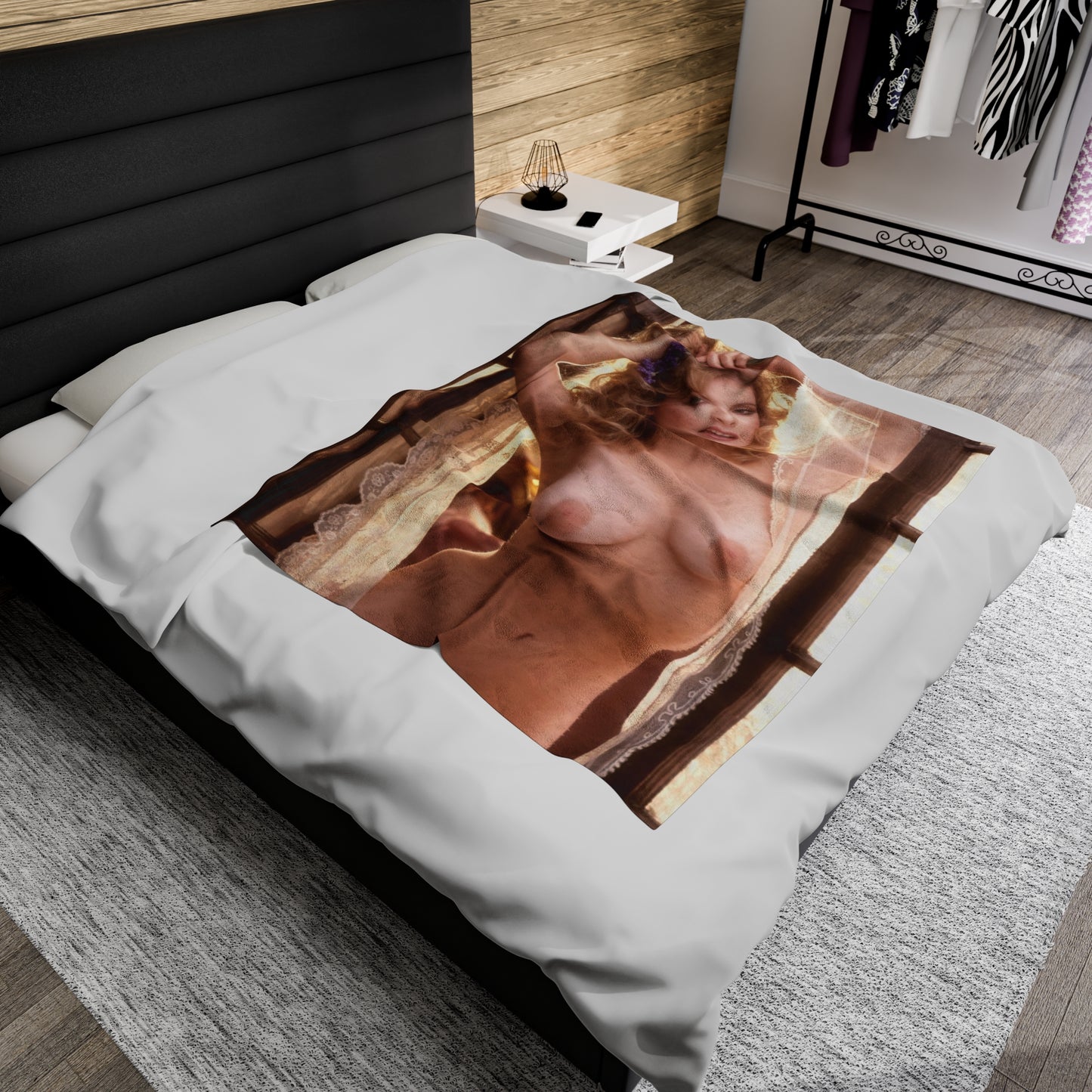 Velveteen Plush Blanket Playboy Playmate June 1984 Tricia Lange