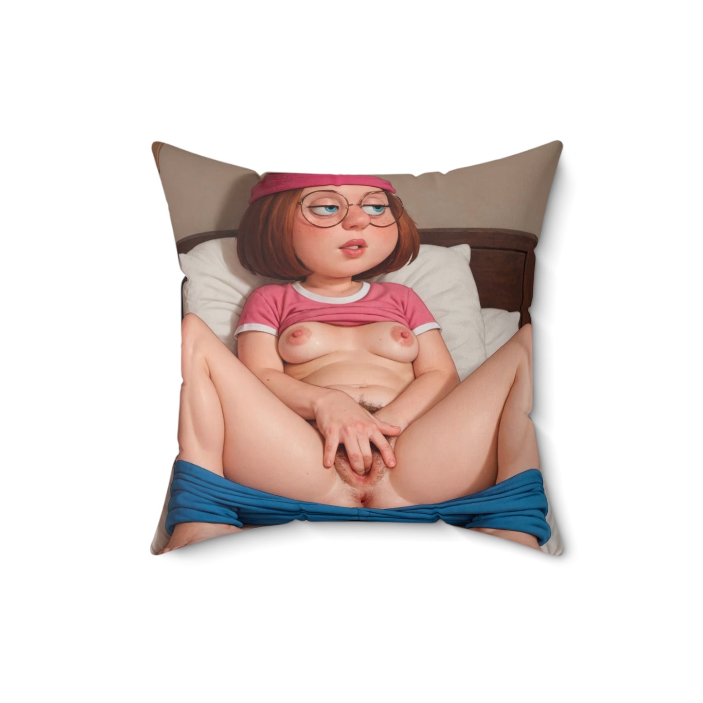 Spun Polyester Square Pillow Meg Griffin Nude