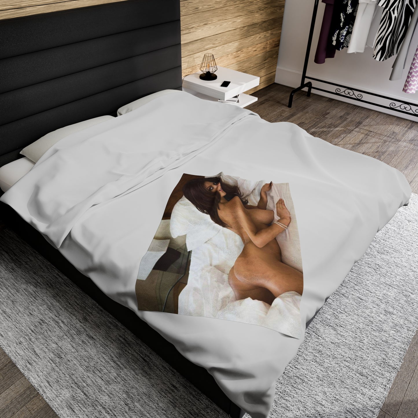 Velveteen Plush Blanket Katie Marie Cork Nude Natural Brunette