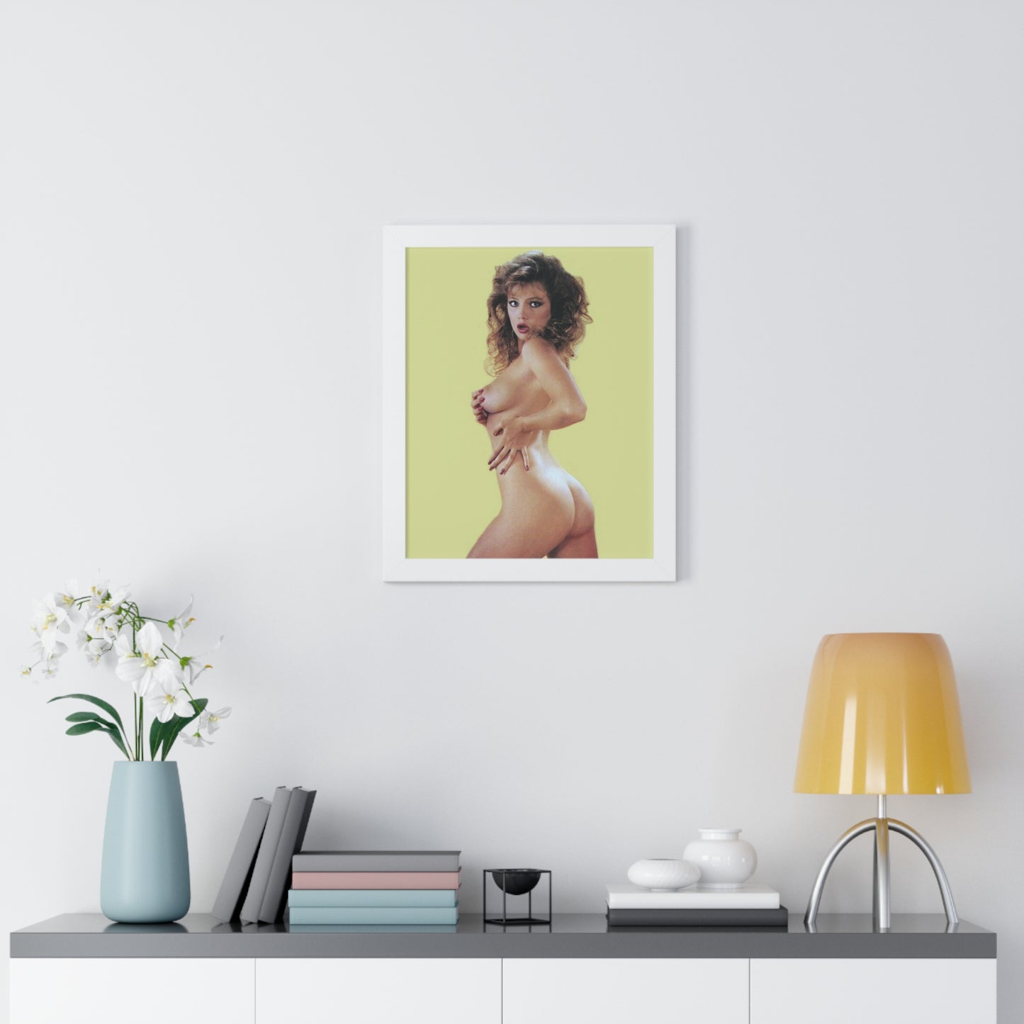 Framed Vertical Poster Retro Porn Star 80s