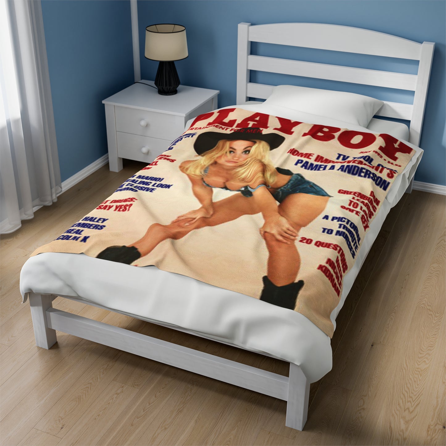 Velveteen Plush Blanket Play Boy Cover July 1992 Pamela Anderson