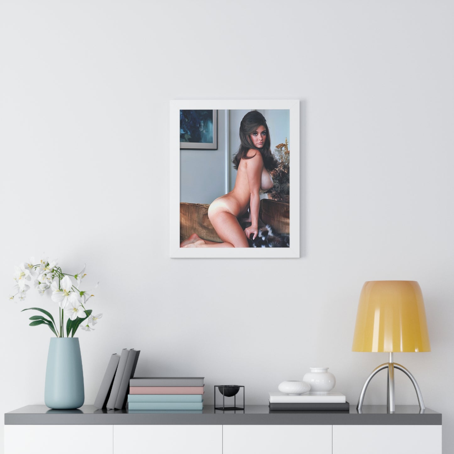 Framed Vertical Poster Playboy Playmate Cynthia Myers nude