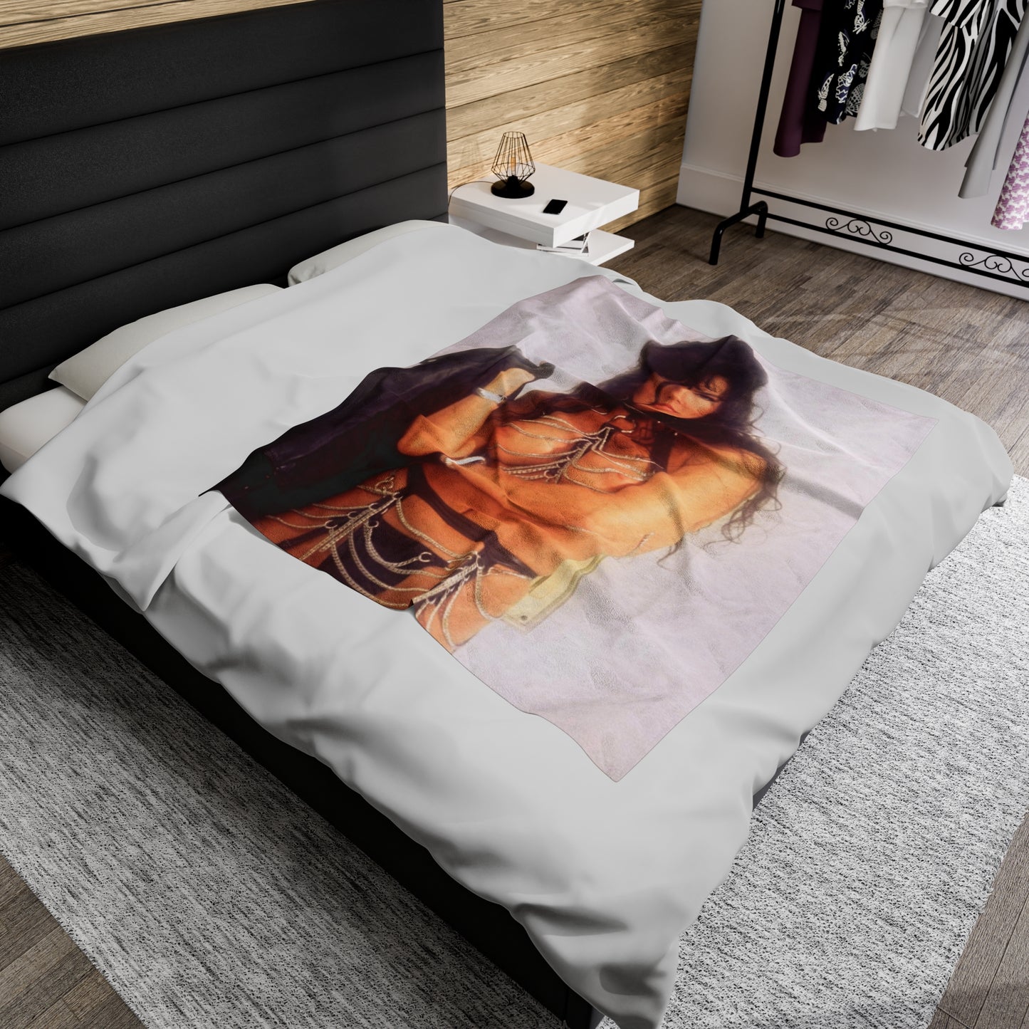 Velveteen Plush Blanket Retro Adult Star Julie Strain