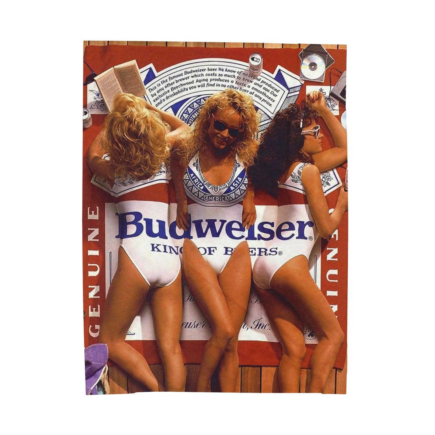 Velveteen Plush Blanket 90s Budweiser Ad