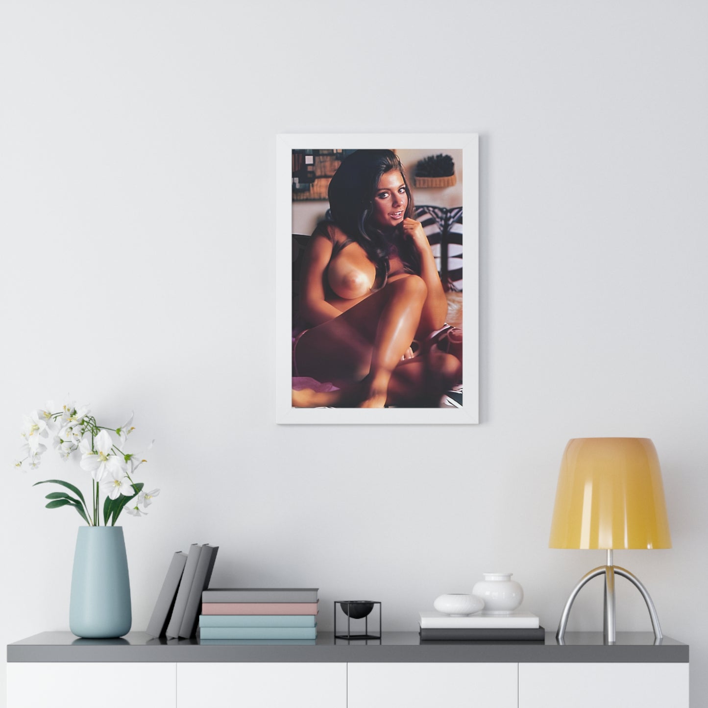 Framed Vertical Poster Playboy Playmate Cynthia Myers nude