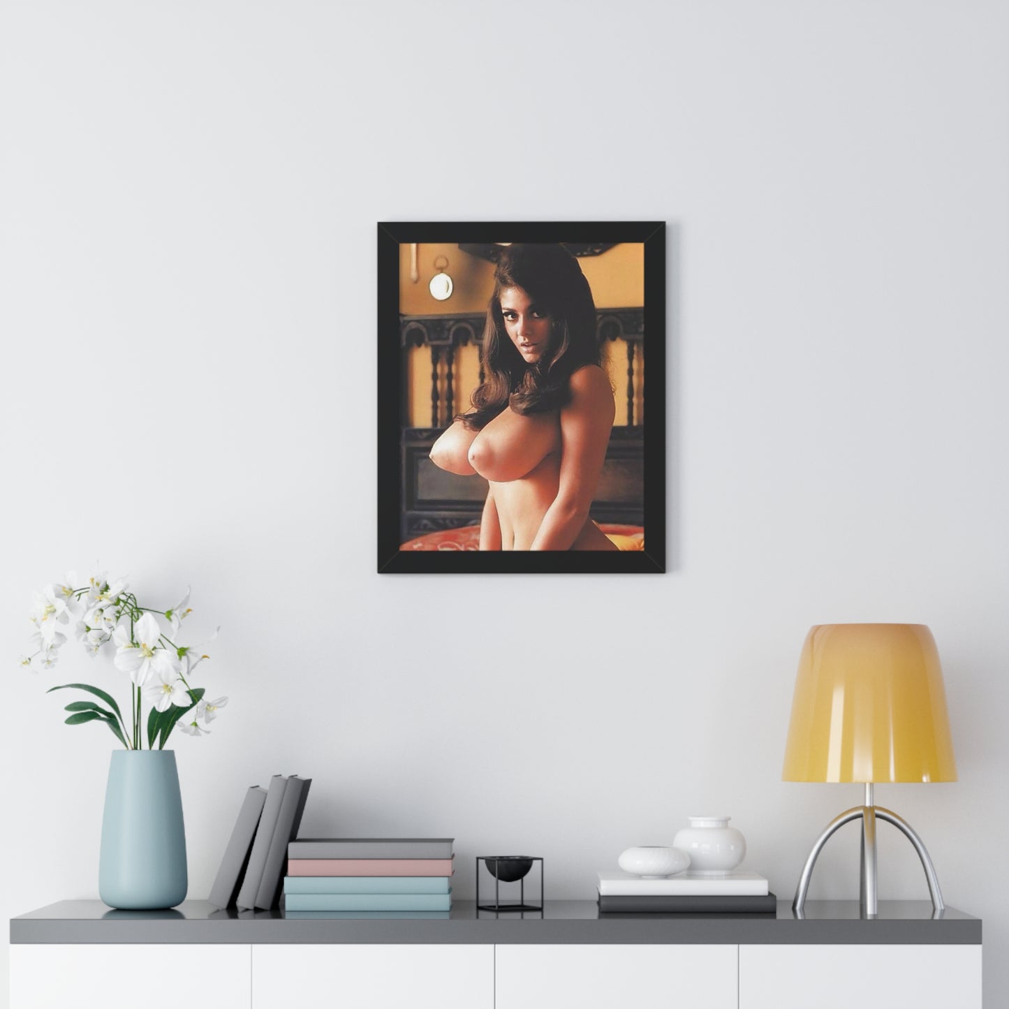 Framed Vertical Poster Playboy Playmate Cynthia Myers Nude