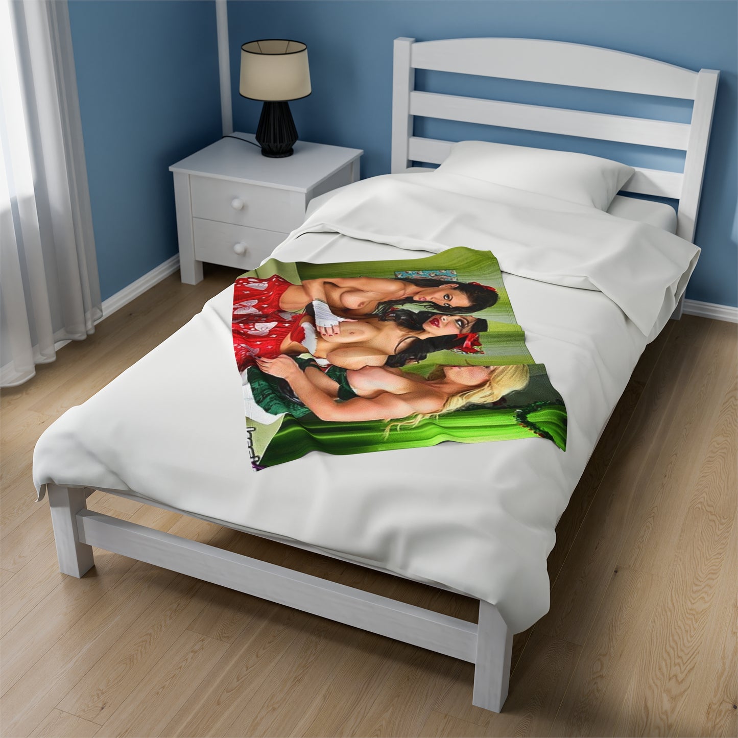 Velveteen Plush Blanket Porn Star Nikki Benz & Friends Christmas