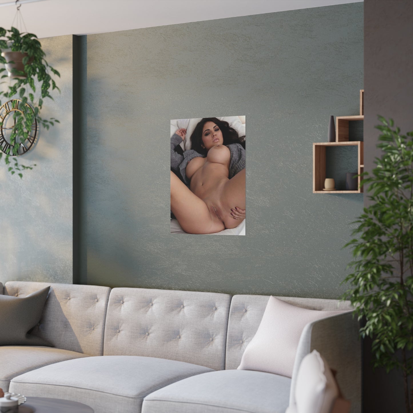 Satin Posters (210gsm) Brunette Waiting Nude