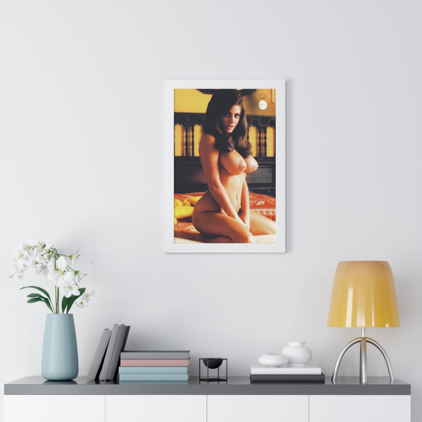 Framed Vertical Poster Playmate Cynthia Myers Nude