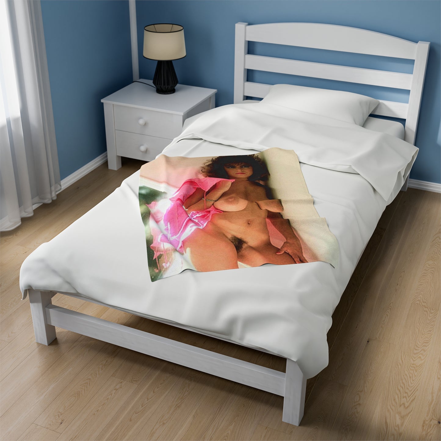Velveteen Plush Blanket Retro Adult Star Christy Canyon Nude