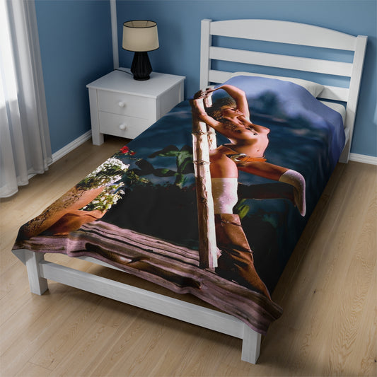 Velveteen Plush Blanket Pornstar Racquel Darrian Nude