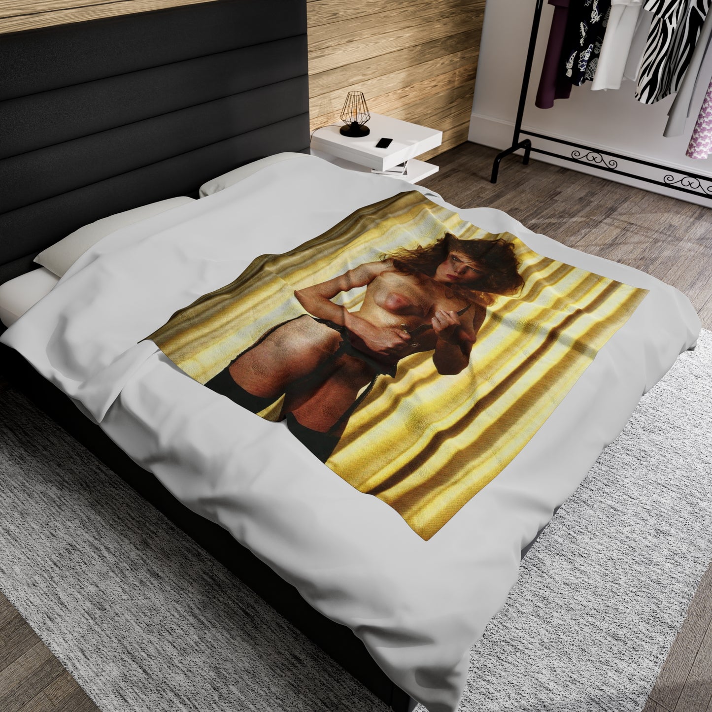 Velveteen Plush Blanket Retro Adult Star 1980s