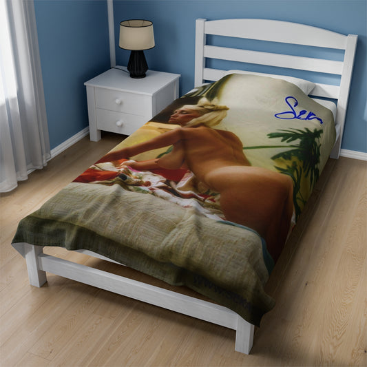 Velveteen Plush Blanket Porn Star Seka Nude
