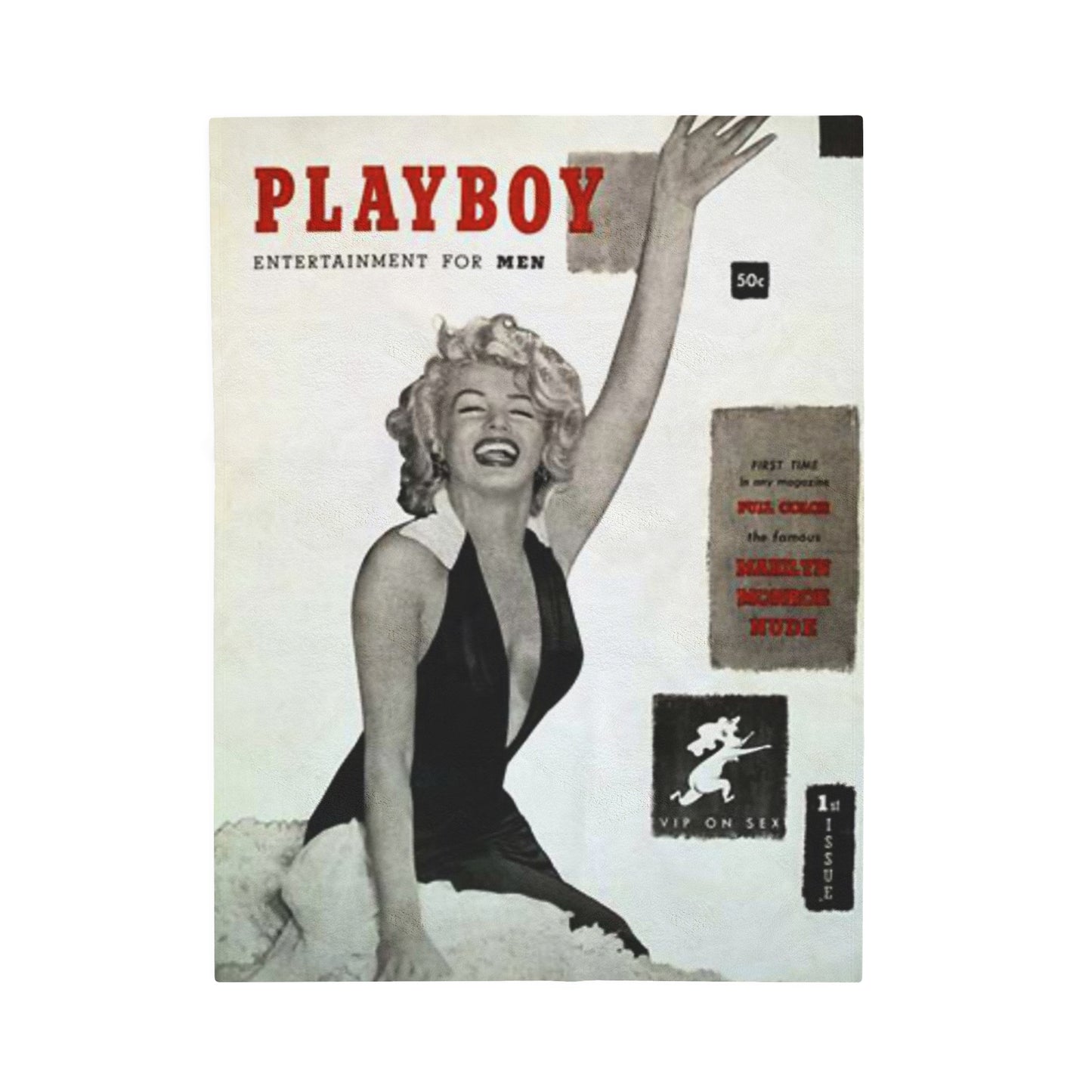 Velveteen Plush Blanket Playboy Cover December 1953 Marilyn Monroe