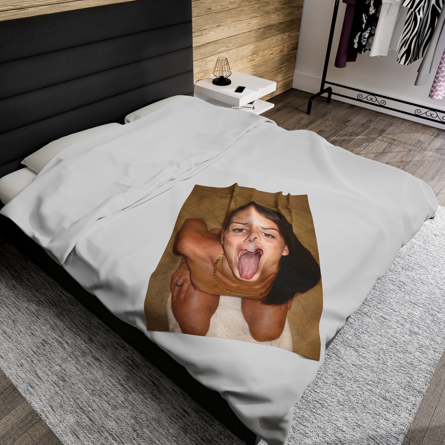 Velveteen Plush Blanket Cumshot Target