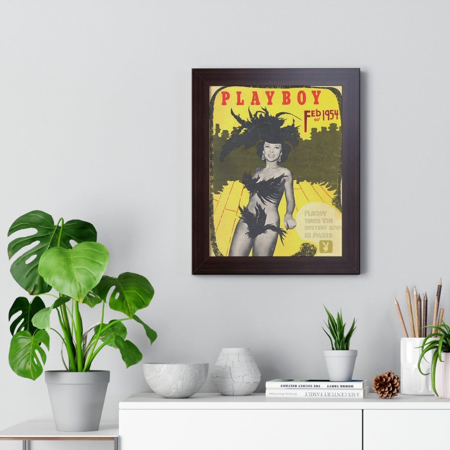 Framed Vertical Poster Playboy Cover February 1954