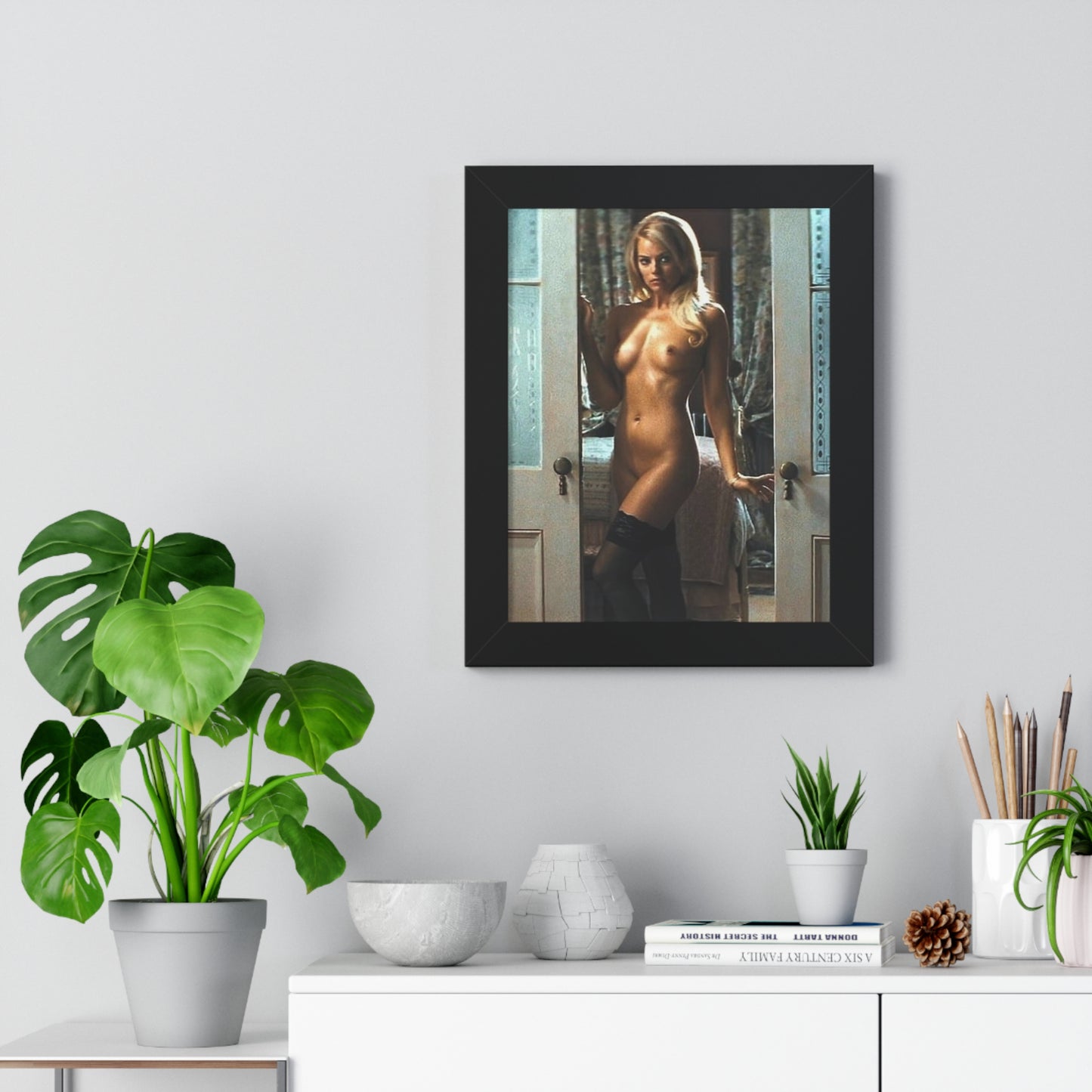 Framed Vertical Poster Margot Robbie Nude Wolf of Wallstreet