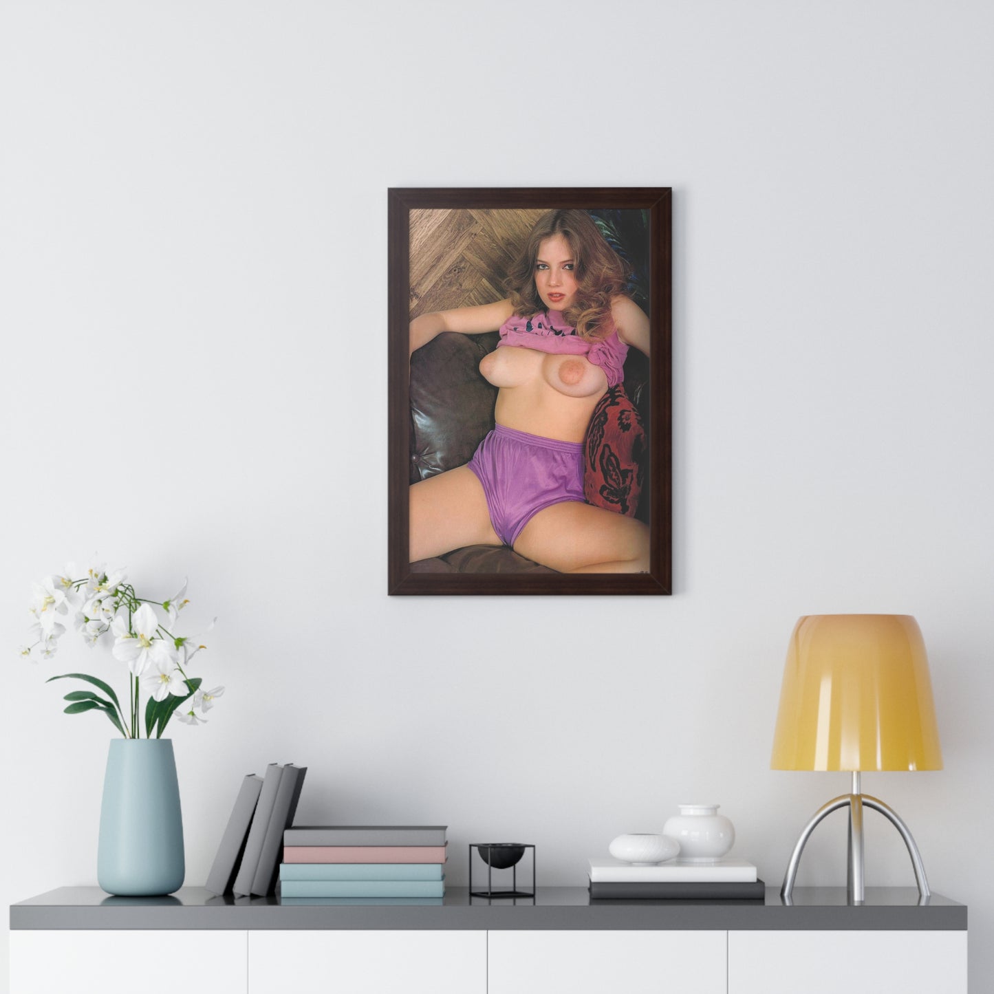 Framed Vertical Poster Retro Porn Star 80s