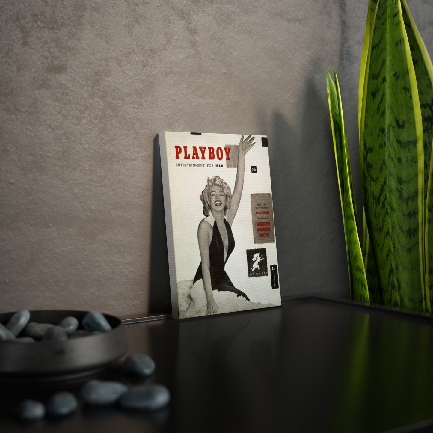 Canvas Photo Tile Playboy Cover December 1953 Marilyn Monroe